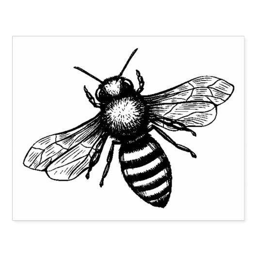 vliegende bij rubberstempel (Afrduk)