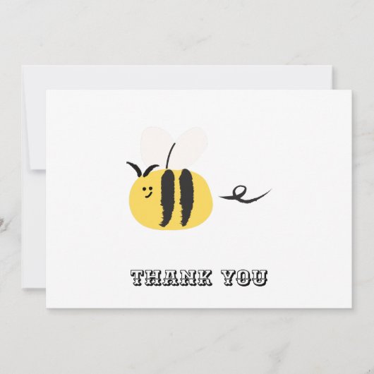 Vliegende bij, schattige doodle bedankkaart (Voorkant)