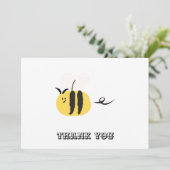 Vliegende bij, schattige doodle bedankkaart (Staand voorkant)