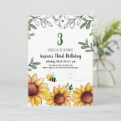 Vliegende bijen en zondbloemen kaart (Staand voorkant)