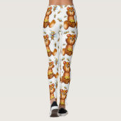 Vliegende bijen met een honingBeer Leggings (Achterkant)