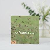 Vliegende bijen - Uitnodiging voor gepersonaliseer (Staand voorkant)