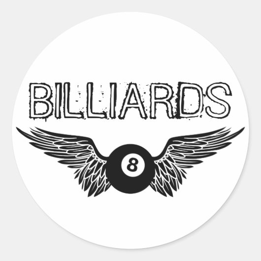 vliegende biljarten ronde sticker (Voorkant)