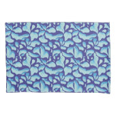 Vliegende bladeren | Blauw bladpatroon Kussensloop (Voorkant)