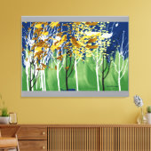 Vliegende bladeren canvas afdruk (Insitu (Woonkamer))