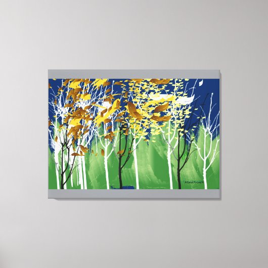 Vliegende bladeren canvas afdruk (Voorkant)