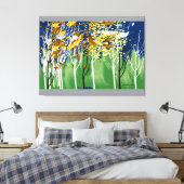 Vliegende bladeren canvas afdruk (Insitu (Slaapkamer))