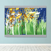 Vliegende bladeren canvas afdruk (Insitu (Houten vloer))