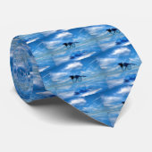 Vliegende blauwe taart en reflecterende hemel stropdas (Opgerold)