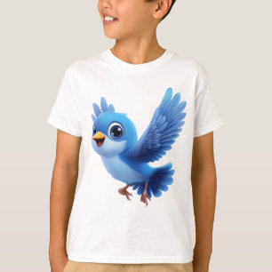 Vliegende Blauwe Vogel – Flappy Cartoon Karakter K T-shirt
