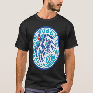 Vliegende blauwe vogels t-shirt