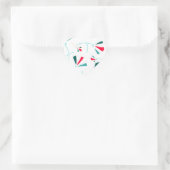 Vliegende bloemensamenstelling hart sticker (Tas)