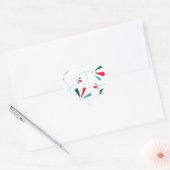 Vliegende bloemensamenstelling hart sticker (Envelop)