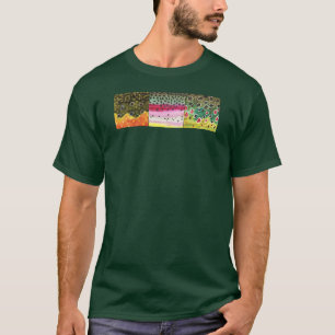 Vliegende boegroop regenboogforel t-shirt