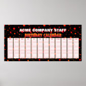 Vliegende Bollen Eeuwigdurende Verjaardagskalender Poster (Voorkant)