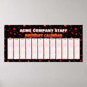 Vliegende Bollen Oneindige Verjaardagskalender Pos Poster