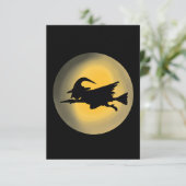 Vliegende Boosaardige Heks Silhouet Kaart (Staand voorkant)