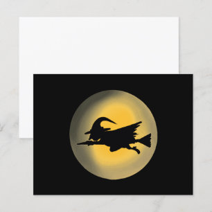 Vliegende Boze Heks Silhouet Briefkaart