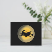 Vliegende Boze Heks Silhouet Briefkaart (Staand voorkant)
