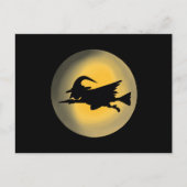 Vliegende Boze Heks Silhouet Briefkaart (Voorkant)