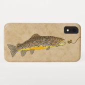 Vliegende bruine forel Case-Mate iPhone case (Achterkant (horizontaal))