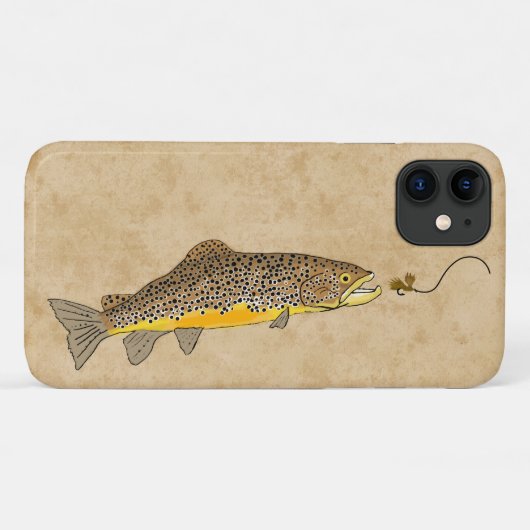 Vliegende bruine forel Case-Mate iPhone case (Achterkant (horizontaal))