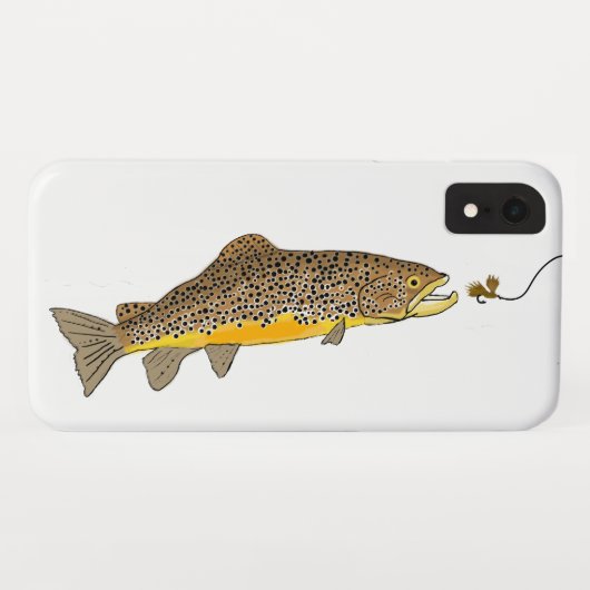 Vliegende bruine forel Case-Mate iPhone case (Achterkant (horizontaal))