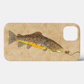 Vliegende bruine forel Case-Mate iPhone case (Achterkant (horizontaal))