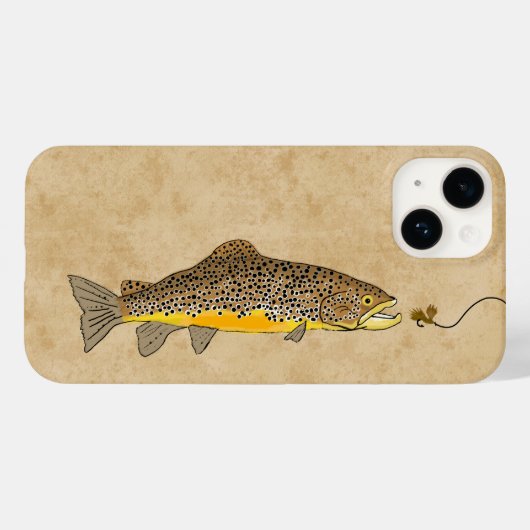 Vliegende bruine forel Case-Mate iPhone case (Achterkant (horizontaal))