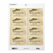 Vliegende bruine forel etiket (Full Sheet)