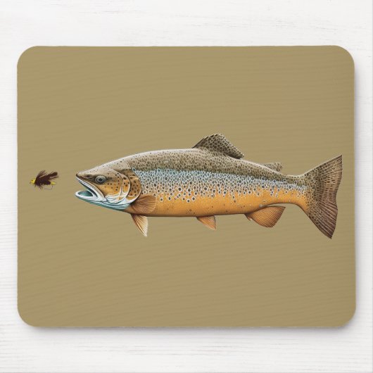 Vliegende bruine forel muismat (Voorkant)