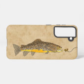Vliegende bruine forel samsung galaxy hoesje (Achterkant horizontaal)