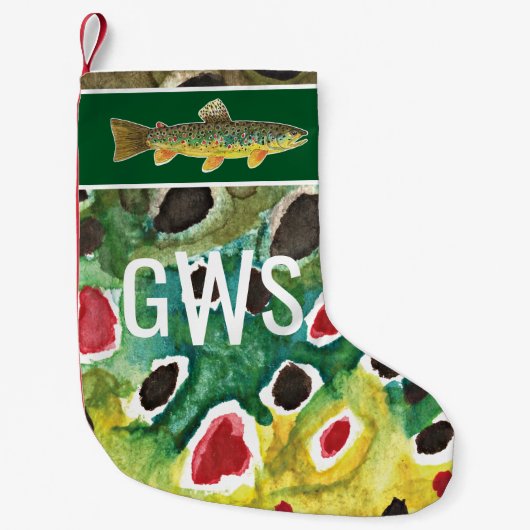 Vliegende bruine forel zijn of haar persoonlijke kleine kerstsok (Voorkant)