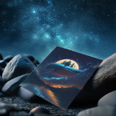 Vliegende bultrug walvis maanlicht Zee sterrenboss Briefkaart