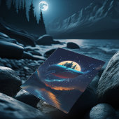 Vliegende bultrug walvis maanlicht Zee sterrenboss Briefkaart