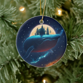 Vliegende bultrug walvis maanlicht Zee sterrenboss Keramisch Ornament