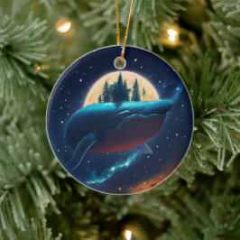 Vliegende bultrug walvis maanlicht Zee sterrenboss Keramisch Ornament