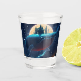 Vliegende bultrug walvis maanlicht Zee sterrenboss Shot Glas