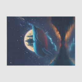 Vliegende bultrug walvis maanlicht Zee sterrenboss Tissuepapier