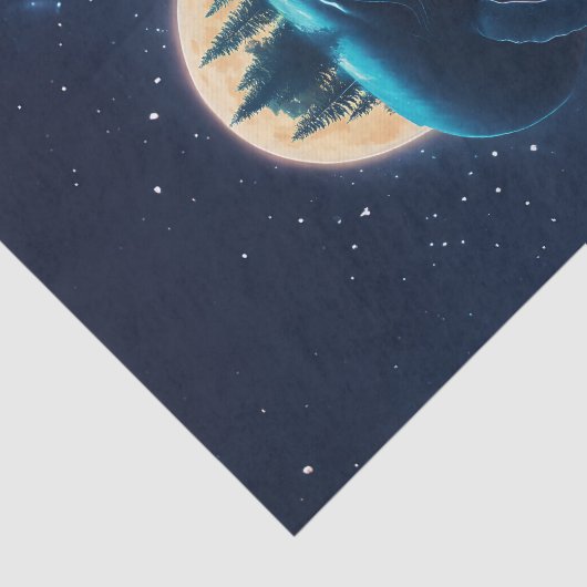 Vliegende bultrug walvis maanlicht Zee sterrenboss Tissuepapier (Detail)