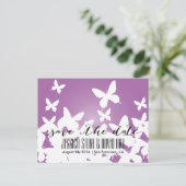 Vliegende Butterflies Garden Weddenschap Save the  Aankondigingskaart (Staand voorkant)