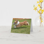 Vliegende Cardigan Welse Corgi Kaart (Gele Bloem)
