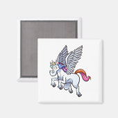Vliegende cartoon Pegasus Eenhoorn Magneet (Voorkant / Achterkant)