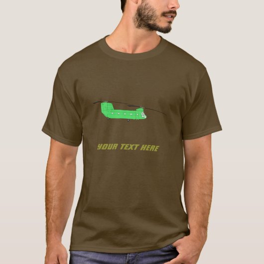 Vliegende CH-47 Chinook Transport Copter T-shirt (Voorkant)