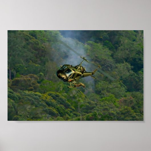 Vliegende Circus Helikopter Vietnem Oerwoud Poster (Voorkant)