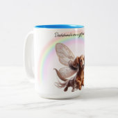 Vliegende Dachshund Aangepaste Mok (Voorkant links)