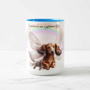 Vliegende Dachshund Gepersonaliseerd Mok
