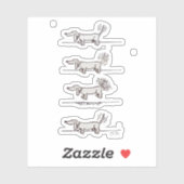 Vliegende Dachshund grijze contoursticker Sticker (Vel)