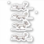 Vliegende Dachshund grijze contoursticker Sticker (Voorkant)