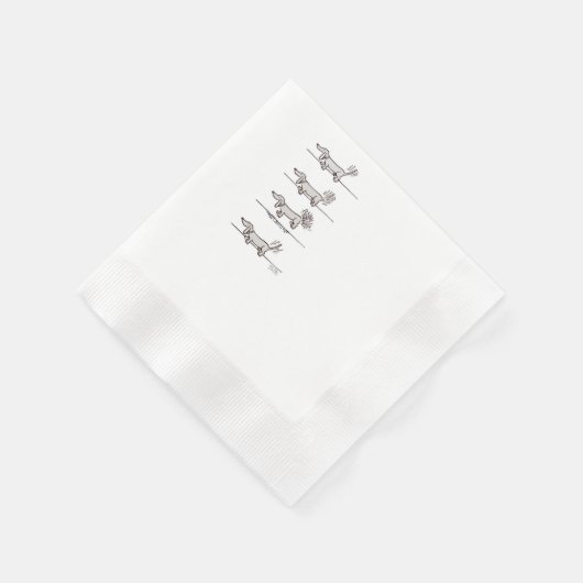 Vliegende Dachshund grijze papieren servetten (Hoek)